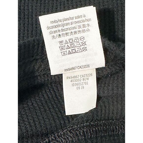 PINK Victoria's Secret Women's Love Pink Thermal Knitted Top Black‎ Size XS - Picture 3 of 10